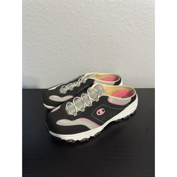 Champion Women's Margaret Black/Pink Running Lace-Up Shoes Sneaker 10W slip on - Picture 4 of 5
